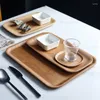 Płyty Fancitysaucer drewniany sałatka talerz herbaty owoce japońskie prostokąt domowy zestaw salonów