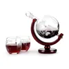 Verres à vin Whisky Decanter Globe Wine Aerator Glass Set Soupa Skull à l'intérieur Crystal avec un cartouche en bois fin pour vodka 221110