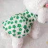 Vêtements pour chiens Robe à fleurs Vêtements pour animaux de compagnie Vêtements mignons Chiens Coton Super Petit Mince Chihuahua Imprimer Doux Été Doux Garçon Vert Mascotas