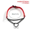 Correntes ingesight.z Sexy Goth Pu Couro Cara de Cara de Cara para Mulheres Punk Vintage Rock Metal Chain Collar Halloween Jóias