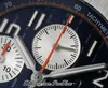 SF 2647 A3126 automatisch chronograaf herenhorloge 42 mm stalen kast blauwe getextureerde wijzerplaat zilveren subidial rubberen band horloges Super Edition Puretime F6