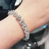 Strand 1st elegant vattendroppform Cubic Zirconia Armband Bangles for Women Bridal Wedding Party Jewelry