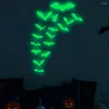 Strings Halloween Luminous Ghost Bat Hand Pumpkin Witch Wall Stick Luzes de férias Decoração Auto-adesivo fluorescente