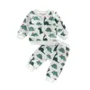 Conjuntos de roupas -10-10 Lioraitiin 0-3years criança bebê menino menina 2 pcs outono conjunto manga longa animal dinossauro impresso top calças 221110