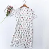 Vêtements de nuit pour femmes 2022 Summer Femme Casual Cartoon Sleep Robe Dames Coton doux Chemise de nuit Femmes Manches courtes Plus Taille Robes de maison en vrac