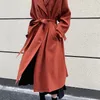 Kadın Trençkotları Sonbahar Moda Uzun Kemer Çifte Kesilmiş Gevşek Gevşek Femme Palto Casaco Abrigo 221110