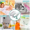 Porte-savon 4 pièces plat en forme de feuille et sacs en Sisal économiseur auto-videur salle de bain douche support de barre en plastique avec ventouse