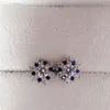 Stud -oorbellen zilverblauw witte ster gesneden 0,5 karaat uitstekende vvs1 diamanttest doorgegeven d kleur moissaniet 925 sneeuwvlok sieraden