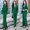 Women's Two Piece Pants Women's 2022 Autumn Professional Wear Korean Elegant Fashion Suit Jacket Wide-leg Two-piece Female Casual