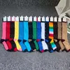 Çok renkli kadınlar kız mektup çorapları Etiket Özel harfleri ile hediye partisi için pamuk çorap çorapları