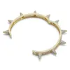 Charm Bracelets TOPGRILLZ Spikes Rivet Stud Mens Bangle Iced Out Gold Silver Color Hip HopPunk Gothic Bling Jóias 221109