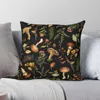 Pillow Case Vintage Mushroom Woodland Garden Pillowcase Polyester Linen Velvet Pattern Zip Decor Bed Cushion Cover 18"