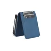 サムスンギャラクシーZフリップ4/3純粋な色のカルフスキンテクスチャPUレザーフリップキックスタンドカバーケースカードスロットのウォレット電話ケース