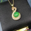 Pendant Necklaces 95 Bright Gold Inlaid With Natural Agate Chrysoprase Cygnet For Men And Women Fashion Personality