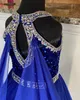 Crystals Girl Pageant Dress 2023 with Cape Ballgown AB Sten Vit Chiffong Litet barn Födelsedag Formell festklänning Småbarn Tonåring Preteen Halter Neck Nyckelhål ritze roise