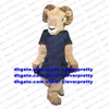 Bruine Bighorn Sheep Ram Mascot Costume Antelope Gazelle Goat volwassen stripfiguur Open een bedrijf Symbolische ambassadeur ZX1803