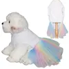 Dog Apparel Sweet Cute Skirt Clothes Princess Dress Wedding Colorful Pet Yarn Spring Summer Section Milk Silk