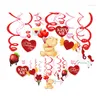 Decorazione per feste Yi San Valentino Hanging Swirl Romantic Wedding Drop Ornaments Heart Lovely Backdrops Pendant XL062