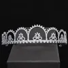 Elegant Crystal Zircon Wedding Crown Hair smycken brudhuvudstycke Trendiga Tiara och kronor för kvinnor födelsedagsfest gåva