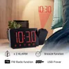 FM Radio Allow ALLOCK DIGITAL LED double alarm time projecteur Bureau de bureau Corloge de bureau avec projection de temps de snooze