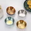 Ensembles de vaisselle créative en acier inoxydable assaisonnement plat de trempage sauce soja bol à sushi collation dorée