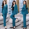 Tweedelige broek voor dames dames 2022 herfst professionele slijtage Koreaanse elegante mode suit jas uit breed pijpen tweedelig vrouwelijk casual