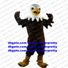 Dark Brown Eagle Hawk Mascot Costume Tercel Tiercel Falcon Vulture Cartoon Character Wedding Ceremony Farewell Banquet ZX1685