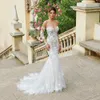 Schönheit Hochzeitskleid 2022 Luxus trägerloses Strandparty Braut Meerjungfrau Kleid nach Maß