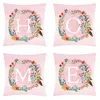 Party Supplies Hoisy Decor Pillow Covers Livingroom Pillows Case Cover Wreath English Letter D Pink Size 50x50cm CPA4466 tt1111