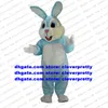 Lang vachtblauw Easter Bunny Mascot-kostuum Osterhase Rabbit Hare volwassen personage Large Family Gathering Company Kick-off ZX1270