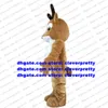 Long Fur Brown rendier Moose Mascot Costume Elk Wapiti Caribou Alces Deer karakter trouwen met huwelijkse middelen de meest uitgelezen goederen ZX1361