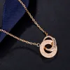 necklace designer jewelry fashion luxury pendant necklaces for women classic diamond 2 loop pendants jewelrys chain Gold Plate/Fill titanium wedding gift