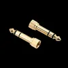 Gold-Kopfhörer-Anschluss, 6,35 mm Stecker auf 3,5 mm Stereo-Stecker, Audio-Mikrofon-Schrauben-Adapter-Konverter