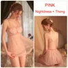 Dames slaapkleding vintage nachthowns vrouwen sexy dunne sectie met borstkussen ijs zijden verleiding schoonheid back Suspene nachtdress string