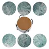 Maty stołowe 6PCS Chłonne marmur Ceramiczny wzór kawy Mata Łatwa czyste podkładki okrągłe herbatę uchwyt