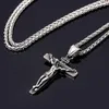 Łańcuchy religijne Jezus Cross Naszyjnik dla mężczyzn moda złoty kolor wiszący z łańcuchem dary biżuterii i kobiety