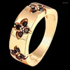 Anneaux de mariage Zlxgirl classique luxe cinq couleurs doigt pour les femmes cubique Zircon fiançailles dubaï américain bague de mariée Bijou