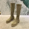 Boots Women Autumn Winter Platform Thin Sleeve Stretch Women's Round Toe Vintage High Botas De Mujer 221110