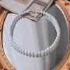 Collane con ciondolo 2022 collana di perle d'imitazione alla moda temperamento da uomo semplice perlina fatta a mano per gioielli regalo