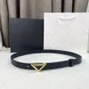 Cinturón de diseñador Triángulo Cinturones de cuero real Ancho 2 cm Hebilla dorada plateada Hombre Mujer Clásico 3 colores Aoa