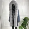 Women's Fur Women Winter Parka Coat Jacket Real Liner Silver CollarCasual Fashion Warm Overcoat Detachable