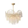 Avizeler Europen Style Gold Crystal Chandelier Aydınlatma Lüks Plafonnier Yemek Hanglamp Cristal Oturma Odası Yatak Odası Işıkları