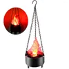 Strings Electronic Hanging LED Fake Fire Flame Effect Light Halloween Artificial 3D Campfire Lamp For Christmas Festival Night Club