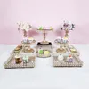 Bakeware Tools 8pcs Mirrors Cake Stand Decorating Wedding Cupcake Pearl Suit