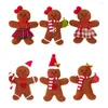 Christmas Decorations 3Pcs Decoration Gingerbread Man Doll Tree Small Hanging Pieces Accessories Home Decor