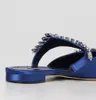 Design perfeito Sandálias planas femininas de cetim Cristal de cinto decorativo Sapatos Muller Saltos altos Vestido de noiva de festa de caminhada EU35-43