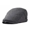 Bérets Homme Casquette Plate Loisirs Hommes Sboy Chapeau Mode Hiver Chapeau Gentleman En Cuir Béret Automne Os Vente