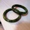 Bangle Natural Green Jades Bangles Hand Carved Emerald Jade Bracelet Women Boutique Healing Jewelry Girlfriend Mom Lucky Amulet Gifts