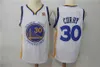 Mężczyźni Vintage Stephen Curry Basketball Jersey 30 Retro Away Black Navy White Yellow Team Color Pure Cotton for Sport Fan