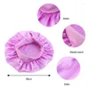 Hattar 8Colors Satin Night Sleep Cap Kids Girl Hair Care Bonnet Hat Elastic Wide Band Cover Wrap Turban Beanies Skullies Dusch